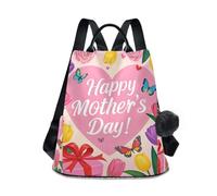 Nexawaveo Zaino antifurto da donna, alla moda, da viaggio, borsa a tracolla, Tulipano a forma di cuore M's Day