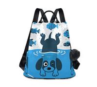 Nexawaveo Zaino antifurto variopinto per le donne moda viaggio zaino borsa a tracolla, Divertente Dog Dive