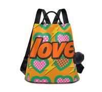 Nexawaveo Zaino da donna, alla moda, antifurto, borsa da viaggio per escursionismo e campeggio, Cuore vibrante Amore