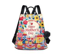 Nexawaveo Zaino da donna, alla moda, antifurto, borsa da viaggio per escursionismo e campeggio, Regalo festivo Scena floreale M's Day