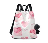 Nexawaveo Zaino da donna antifurto, con cerniera posteriore, tasca da viaggio, Busta con note d'amore