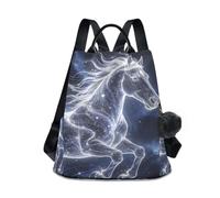 Nexawaveo Zaino da donna, antifurto, da viaggio, alla moda, per escursionismo e campeggio, Cavallo stellato cosmico