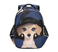 Nexawaveo Zaino per bambini con fischietto e strisce riflettenti, per bambini dai 3 agli 8 anni, Divertente Cane Signora, S
