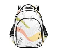 Nexawaveo Zaino per bambini con fischietto e strisce riflettenti, per bambini dai 3 agli 8 anni, Semplice Line Art Natura, Medium, Zaini da viaggio