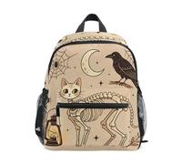 Nexawaveo Zaino per bambini con scheletro, uccello, luna, per la scuola | Borsa da viaggio per bambini, per asilo e asilo, per bambini dai 3 agli 8 anni