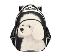 Nexawaveo Zaino per bambini da 15 pollici per ragazzi e ragazze accogliente ritratto di cane zaino scuola per scuola elementare prescolare leggero bookbag