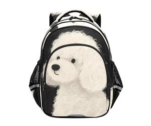 Nexawaveo Zaino per bambini da 15 pollici per ragazzi e ragazze accogliente ritratto di cane zaino scuola per scuola elementare prescolare leggero bookbag