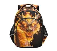 Nexawaveo Zaino per bambini da 15 pollici per ragazzi ragazze Dragon e Fire on Dark Zaino per scuola elementare prescolare leggera borsa per libri