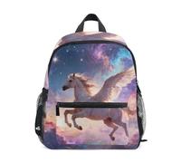 Nexawaveo Zaino per bambini in età prescolare con etichetta per il nome, per ragazzi e ragazze, Cavallo nel cielo, Small, Zaini Daypack