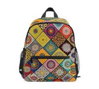 Nexawaveo Zaino per bambini in età prescolare con etichetta per il nome, per ragazzi e ragazze, Disegno Piastrelle Astratto, Small, Zaini Daypack