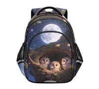 Nexawaveo Zaino per bambini in età prescolare per scuola elementare per ragazzi e ragazze, età 3-8 anni, Albero Luna Gufi Cartone Animato, Medium, Zaini da viaggio