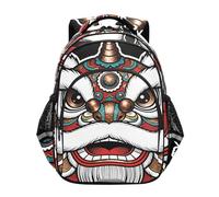 Nexawaveo Zaino per bambini in età prescolare per scuola elementare per ragazzi e ragazze, età 3-8 anni, Lion Dance Dark, Medium, Zaini da viaggio