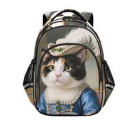 Nexawaveo Zaino per bambini per ragazzi ragazze zaino scuola per scuola elementare prescolare leggero bookbag, Ritratto di gatto elegante, Small, Zaini da viaggio