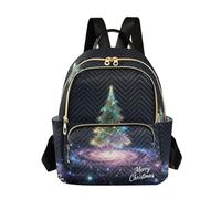 Nexawaveo Zaino trapuntato da donna, a mano, per computer portatile da 14 pollici, leggero, da lavoro, con pupazzo di neve, bianco, Albero di Natale da sogno, Small, Zaini