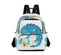 Nexawaveo Zaino trapuntato da donna, borsa da viaggio per computer portatile da 14 pollici, leggero, da lavoro, con gatto sognante, blu notte, Fantasy Dragon Biancaneve, M