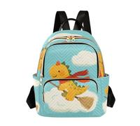 Nexawaveo Zaino trapuntato da donna, borsa da viaggio per computer portatile da 14 pollici, leggero, da lavoro, con simpatico gatto e cielo, Carino Dino Sky, Medium, Zaini