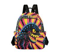Nexawaveo Zaino trapuntato da donna, borsa da viaggio per computer portatile da 14 pollici, leggero, da lavoro, con tulipani da spiaggia, Popart Mostro Colorato, Medium, Zaini