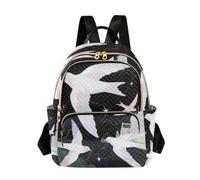 Nexawaveo Zaino trapuntato da donna, borsa per computer portatile da 14 pollici, leggera, da lavoro, con candela da sogno, colore nero, Fantasy Birds Nero, Medium, Zaini