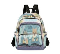 Nexawaveo Zaino trapuntato da donna, con gatti carini che guidano lo zaino per computer portatile da 14 pollici, Carino Cani Guida, Medium, Zaini
