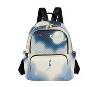 Nexawaveo Zaino trapuntato da donna con gnomo sognante notturno a mano zaino per laptop da 14 pollici, Notte di gnomi da sogno, Medium, Zaini