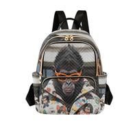 Nexawaveo Zaino trapuntato da donna, con grazioso panda rosso, da portare a mano, per computer portatile da 14 pollici, Gorilla Urban alla moda, Small