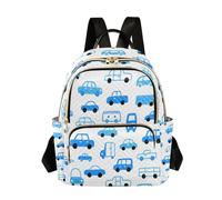 Nexawaveo Zaino trapuntato per le donne da portare a mano da 14 pollici borsa per computer portatile leggero zaino da lavoro collage farfalla colorato, Carino Blue Cars, Medium, Zaini