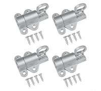 Nexbrill 4 chiusure automatiche a molla in lega di alluminio, autobloccanti per porte e armadietti per casa, recinzione da giardino, capannone, finestra, chiusura sicura, 5,2 x 4,2 x 2,2 cm (argento)