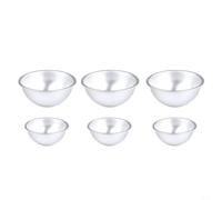 Nexbrill 6 stampi 3D in alluminio a forma di mezza sfera per bombe da bagno, torte al cioccolato e gelati, riutilizzabili per occasioni speciali, argento, 5,7 x 2,4 cm (5,5 x 2,5 cm)