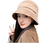 Nexbrill Cappello da pescatore lavorato a maglia, da donna, a tesa larga | Design a tesa larga, protezione solare, effetto contouring del viso, trama a costine, essenziale per l'inverno