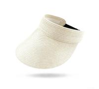 Nexbrill Cappello da sole in paglia da donna con tesa da 13,5 cm | Bordo largo 13,5 cm, blocco UV UPF50+, design pieghevole, tessuto leggero in erba, essenziale per l'estate