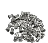 Nexbrill Confezione da 50 dadi rivettati a testa piatta M6, in acciaio inossidabile 304, inserti filettati per lamiera, tubi, riparazioni aeronautiche auto, argento, 13 mm OD x 15 mm di altezza