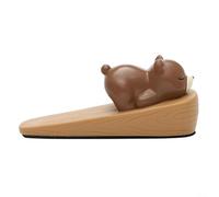 Nexbrill Fermaporta a cuneo in silicone a forma di simpatico cartone animato, per casa, ufficio, asilo, anti-collisione, silenzioso, con fondo in peluche, previene il pizzicamento delle dita 14 cm (F)