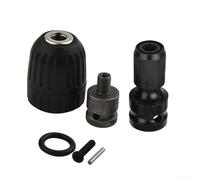 Nexbrill Mandrino senza chiave da 0,8-10 mm con montaggio 3/8-24UNF, testa di conversione chiave elettrica e adattatore a bussola esagonale da 1/2 a 1/4 per foratura