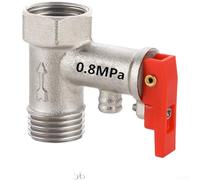 Nexbrill Valvola di sicurezza per scaldabagno in rame per generali 1/2 pollici, limitatore di pressione con funzione valvola di ritegno, struttura in ottone per un funzionamento sicuro, argento, 5,6 x