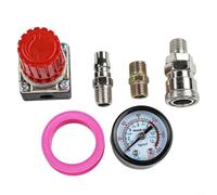 Nexbrill Valvola regolatore di pressione per compressore d'aria, 1/4", con manometro fino a 175 PSI, kit di controllo in metallo per sistemi pneumatici, uso domestico e professionale, set da 3 o 5