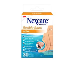 Nexcare CerottiActive Flexible Foam, assortiti, confezione da 30 pezzi