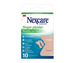Nexcare Flexible Comfort Finger Plasters, 44,5 mm x 51 mm, confezione da 10 pezzi