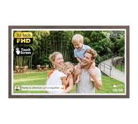 NexFoto Grande cornice digitale da 81,3 cm, touch screen WiFi, 64 GB, compatibile con Google foto, condividi foto e video tramite app/USB, per famiglia, affari, regali per la mamma, legno scuro