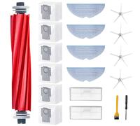 NexHarb 19 Ricambi per Roborock S7 Maxv Ultra/s7 Max ultra/S7 Pro Ultra Aspirapolvere, Kit di Accessori con 1*Pennello Principale 6*Sacchetti di Polvere 4*Panni, 2*Filtri 4*Spazzole Laterali(Bianco)