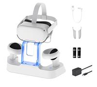 NexiGo della Ricarica Dock per Oculus Quest 2, Supporto per Display per Cuffie e Supporto per Controller, 2 Batterie Ricaricabili, Cavo Magnetico