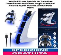 NexiGo Edizione Speciale del Caricatore Controller PS5 DualSense, Doppia Stazion