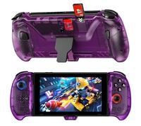 NexiGo Gripcon con Hall Effect, Supporto e Uscita HDMI per Dock TV, Joystick a Sensore Hall per Switch/Switch OLED, modalità Portatile, HDMI Supportato 4K/1080P e Porta USB 3.0, Viola