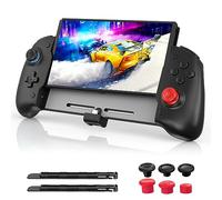 NexiGo Gripcon, Controller Migliorato per Switch/Switch OLED per Modalità Portatile, Controller Ergonomico per Nintendo Switch OLED con Giroscopio a 6 Assi, Nero