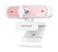 NexiGo N660P Pro Webcam 4K Con Lente Senza Distorsione, 1080P 60 FPS Autofocus, 3DNR, Microfoni Riduzione Rumore E Copertura Privacy, Webcam Gaming Streaming PC Mac Switch 2, Rosa
