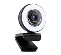 NexiGo N680E Pro, Webcam streaming 4K UHD con luce ad anello, autofocus PDAF, 1080P@60FPS, 2 microfoni con cancellazione del rumore, copertura per la privacy
