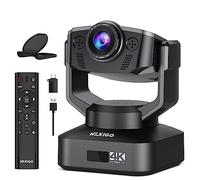 NexiGo N990 4K PTZ Zoomable Webcam, Sistema di Telecamere per Videoconferenze con Zoom Digitale 5X, Preset di Posizione, Microfoni Stereo Doppi, Jack Audio da 3,5mm