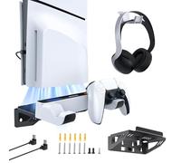 NexiGo Supporto da Parete per PS5 con Stazione di Ricarica per per PS5 (Tutte Le Versioni) e Nuove Console PS5 Slim, Controller Regular e Edge