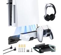 NexiGo Supporto da Parete per PS5 con Stazione di Ricarica per Playstation 5 (versione Disco e Digitale), Caricabatterie doppio Controller