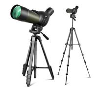 Nexiview Cannocchiale da 25-75 x 60 con treppiede da 162,6 cm, borsa per il trasporto, trasparente, per visione in condizioni di scarsa illuminazione, cannocchiale antinebbia, per tiro al bersaglio,