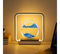 Nexoria Immagine artistica con sabbia mobile, vetro 3D a clessidra del mare profondo, pittura con sabbia a LED che si muove, immagini artistiche con lampada che scorre con sabbia, lampada da tavolo